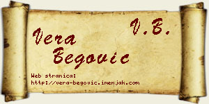Vera Begović vizit kartica
